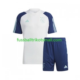 Ajax Amsterdam Kinder Blau Weiß Trainingsshirts 2023-2024